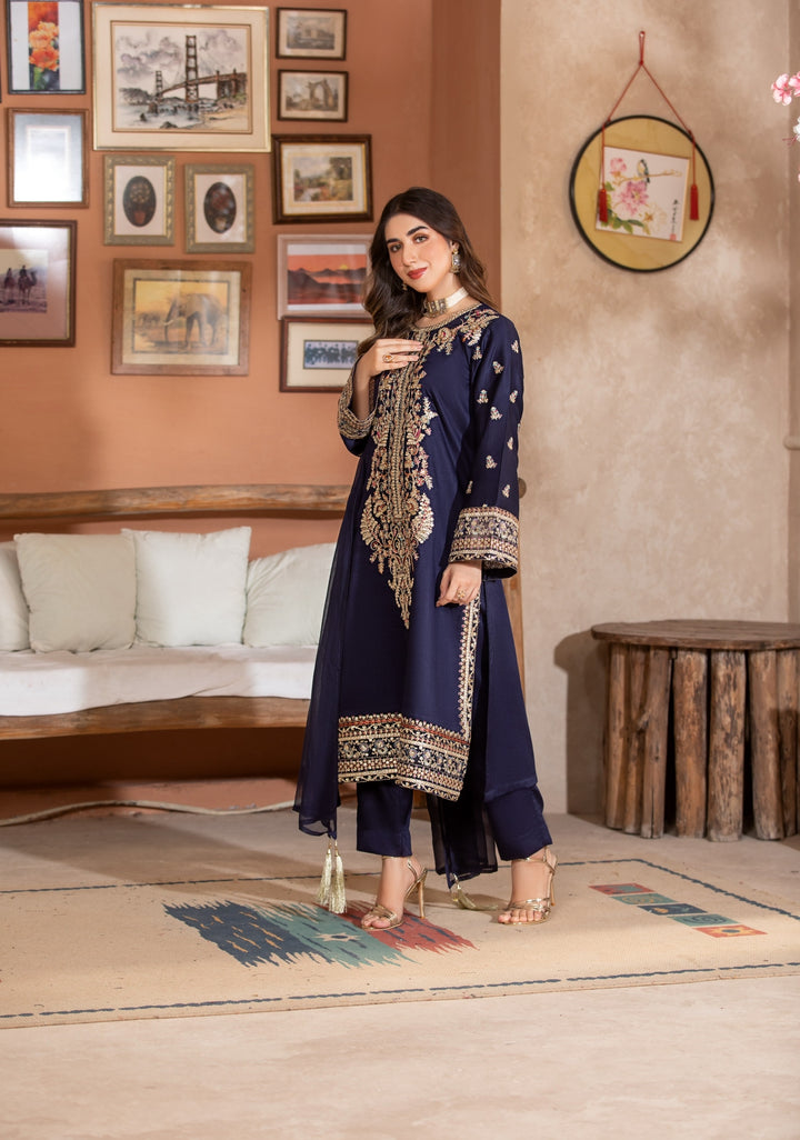 Branded 3 Pc Ready To Wear Suit -Dhanak - Winter Collection)