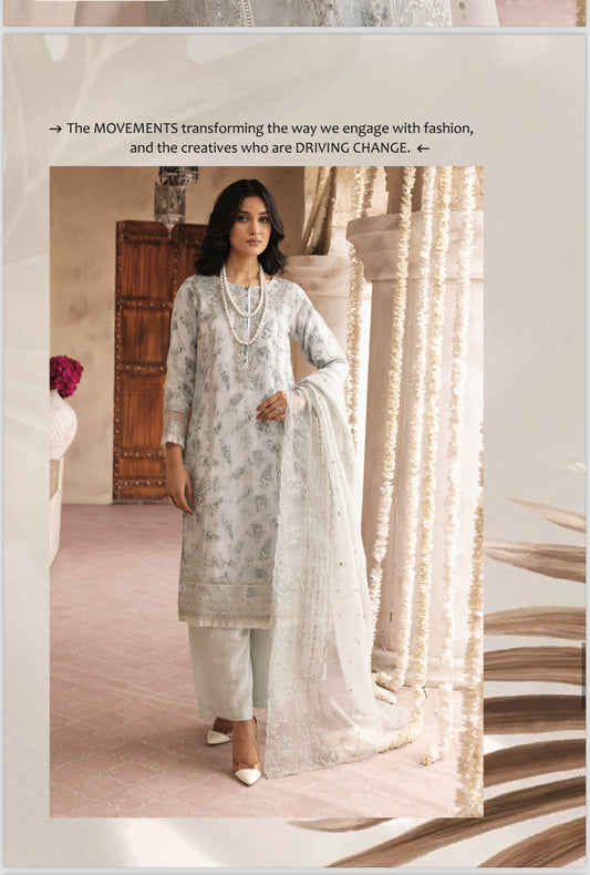 3 PC READY  TO WEAR - KHADDI LUX’ EMBROIDERED VISCOSE SUIT