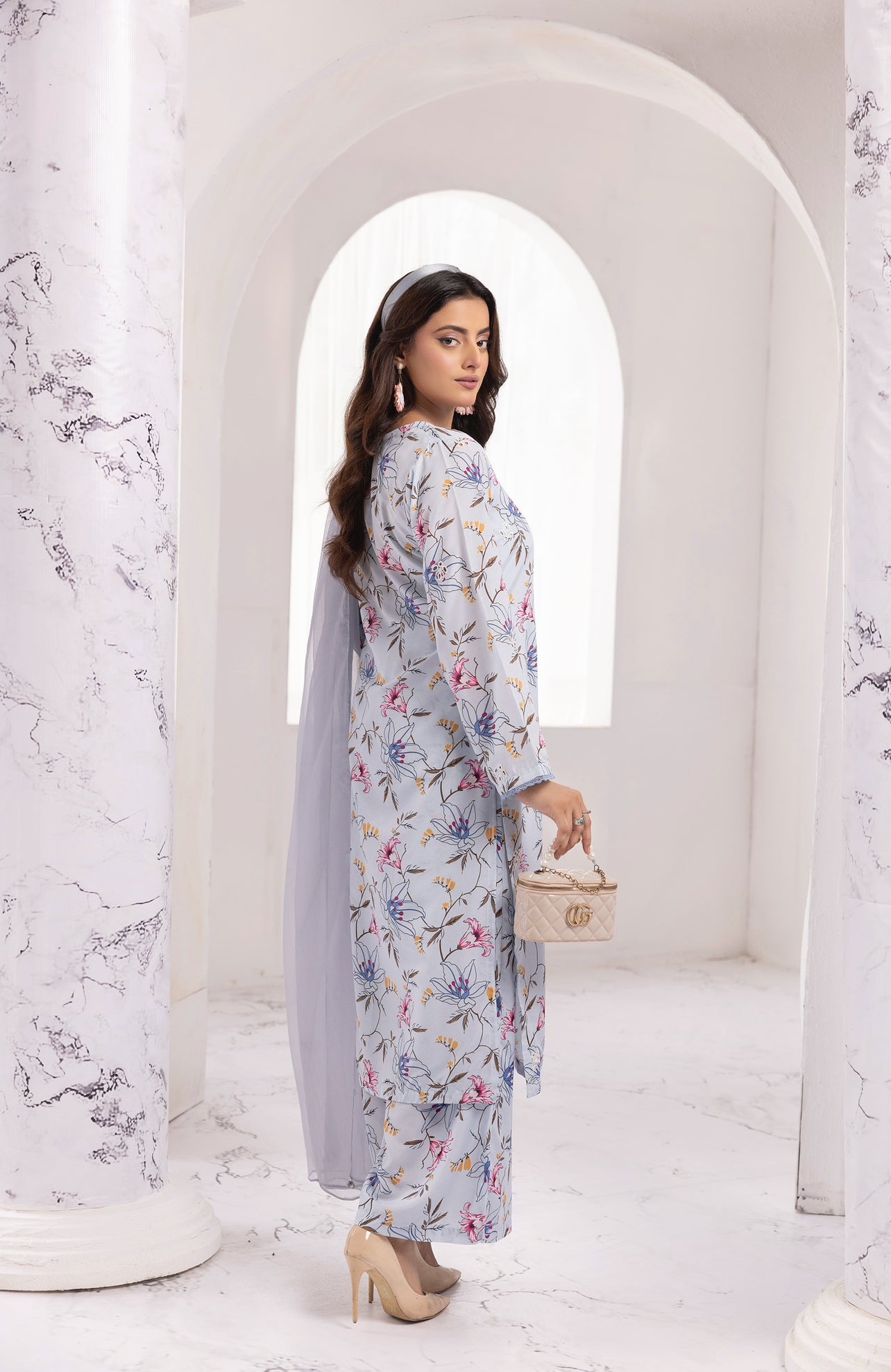 3 Piece Ready To Wear Viscose ChickenKari Printed Suit