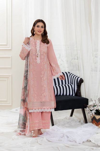 Branded 3 Pc Ready To Wear Suit - Embroidered  Suit