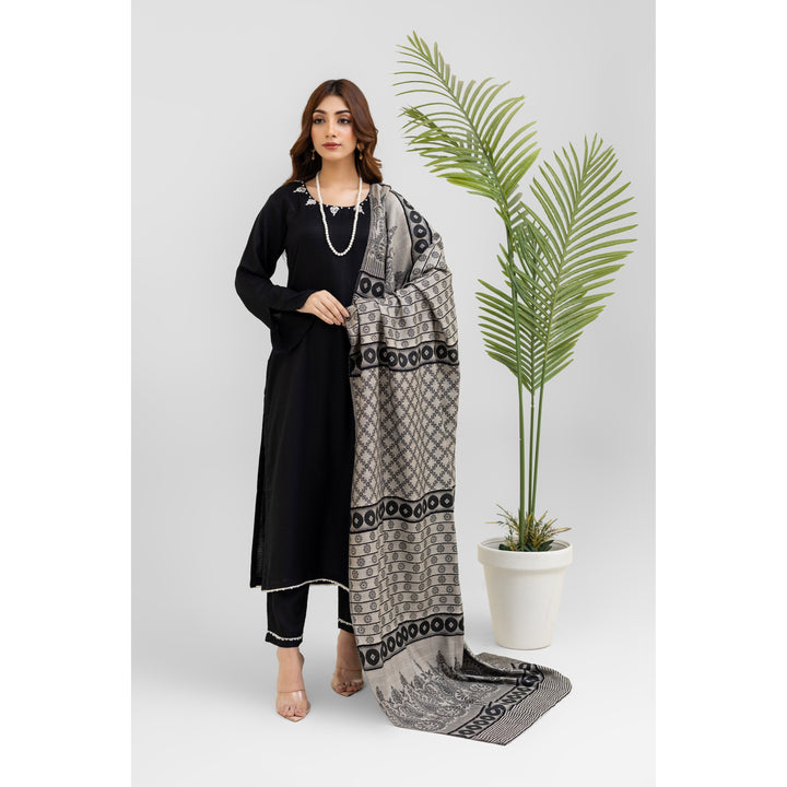 3 Pc Ready To Wear Suit - Kashmiri Wool Shawl (Winter Collection)