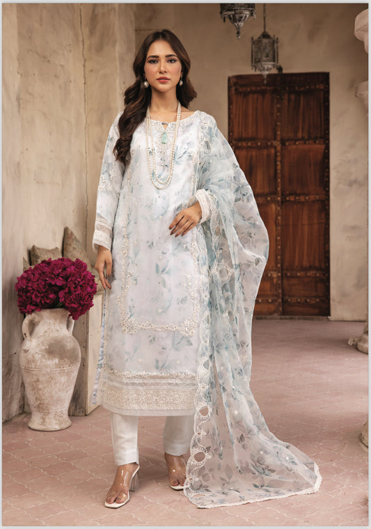 3 PC READY  TO WEAR - KHADDI LUX’ EMBROIDERED VISCOSE SUIT