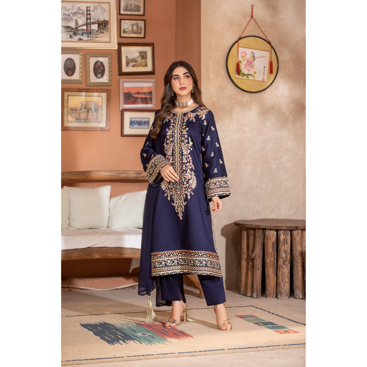 Branded 3 Pc Ready To Wear Suit -Dhanak - Winter Collection)