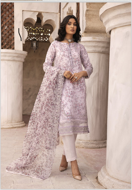 3 PC READY  TO WEAR - KHADDI LUX’ EMBROIDERED VISCOSE SUIT