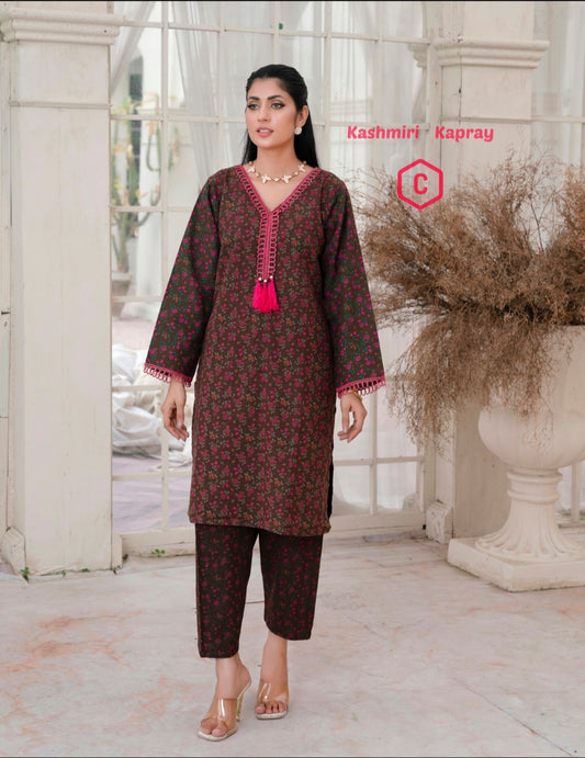 Branded 2Pc Stitched Slub Khaddar [Winter]