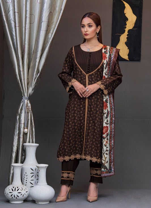 3 Piece High Quality  Stitched Suit  [Dhanak]